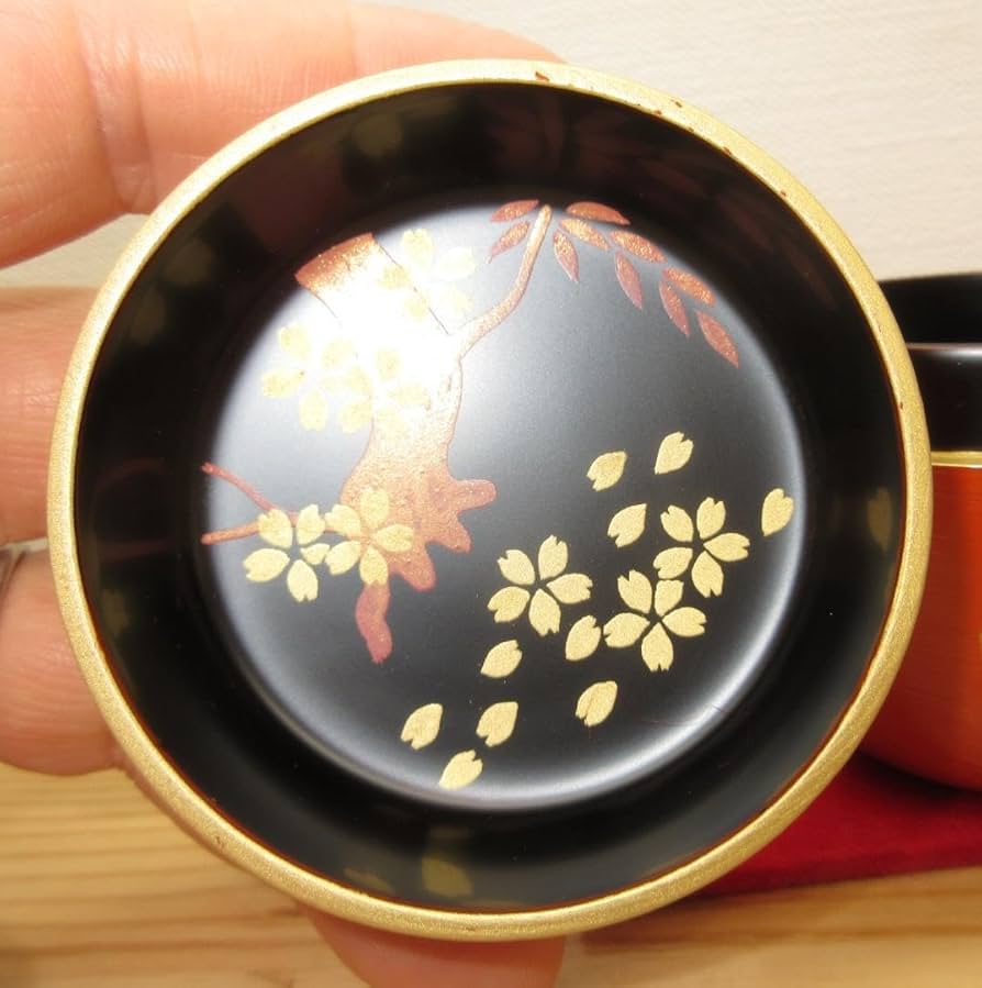 送料込【逢絢亭・新品】茶道具 棗 中棗 嵐山蒔絵 木質 合成漆塗